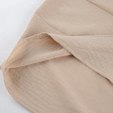 Purpdrank  Irregular Pleated Bodycon Dress For Women's Wrinkled Fabric Long-sleeved Waist-cinching Elegant Casual Khaki Comfortable Dress