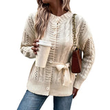 Purpdrank  Autumn and Winter 2025 New Fried Dough Twists Pattern Button Cardigan Sweater Coat Women