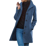 Purpdrank  Autumn Winter Popular Jackets Thickened Woolen Blends Women's Coat Mid-length Coat Wool