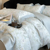 Purpdrank  Luxury Digital Printing Flowers and Plants Bedding Set Lyocell Eucalyptus Fiber Soft Silky Duvet Cover Bed Sheet Pillowcase 4Pcs