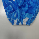 Purpdrank  Summer Sexy Off Shoulder Women Long Dress Vacation Style Blue Printed High Waist Bubble Sleeve Sexy Maxi Dresses
