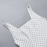 Purpdrank  Spring New Xiaoxiangfeng Temperament Elegant Slim Polka Dot Square Neck Vest  Pendulum Dress Niche Fashion and Comfort Beautiful