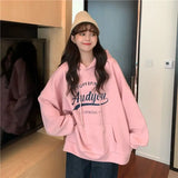 Purpdrank  Plush and Thickened Hooded Women's Hoodie Korean Version Loose Fit Student Japanese New Hooded Jacket Top