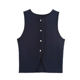 Purpdrank  Women's 2025 Fall Slim Fit Cropped Knit Vest Asymmetrical Ribbed Sleeveless White Sweater Vest for Office Casual Summer Wear