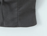 Purpdrank  Sexy Lacing up Bow Collar Camisole Tank Top +  Side Zipper Low Waist Wood ears Front A-lined Short Skirt 2 Pieces 1 Set Coffee