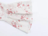 Purpdrank  Spring Summer White Pink Floral Print Flare Cuff Long Sleeve Pullover Shirt Women Bow O Collar Loose Short Blouses Femme Tops