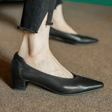 Purpdrank  New Fashion Genuine Leather Pumps for Women High-heeled Office Pumps Soft Leather Casual Shoes Woman Classic Pumps Heels