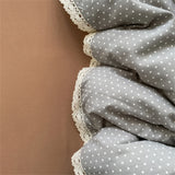 Purpdrank  INS Girls Cherry Soft Bedding Set Washed Cotton Bed Sheet Queen King Size Duvet Set Flower Comforter Set Pillowcase Bed Linens