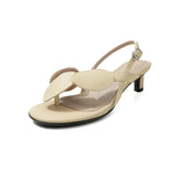 Purpdrank   NEW Summer Women Sandals Genuine Leather Shoes for Women Open Toe High Heels Shoes Modern Sandals Buckle Strap Flip-flops