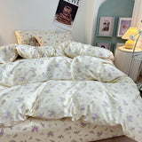 Purpdrank  Fresh Style Bedding Set 100% Cotton Bed Linen Set for Home постельное бельё набор Soft Duvet Cover Pillowcase with Bedsheets