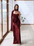 Purpdrank  Sheer Luck KiraSheer Mesh Ribbon Slim Fit Ruched Asymmetric Mermaid Long Dress
