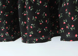 Purpdrank  Sexy Black Floral Chiffon Sling Dress Women Front Open Buttons V neck Ruffles Hem Short Dresses Femme Mini Vestidos Robe