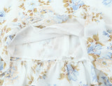 Purpdrank  Summer Holiday White Floral Print Bow Lacing Up Strap Sling Dress Women Elastic Back Ruffles Hem Short Dresses Vestidos Robe