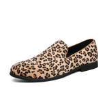 Purpdrank  Hot Selling Men's Leopard Print Loafers Europe America Trendy New Flat Shoes Massage Soles Men's Walking Shoes Big Size：38-48