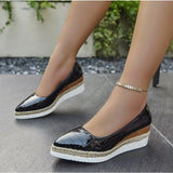 Purpdrank  Fashionable Elegant Casual Women's Shoes Plus Size Slope Petite Pointed Toe Single Shoes Comfortable Synthetic Material Spring