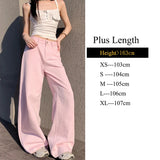 Purpdrank  Yellow Loose Straight Baggy Jeans Women Y2K Streetwear 2025 Korean Fashion Pink Casual High Waist Vintage Wide Leg Denim Pants