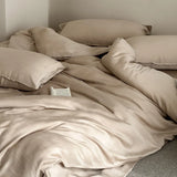 Purpdrank  600TC Washed Lyocell Soft Bedding Set Single Double Queen King Size Duvet Cover Set Bed Sheet/Fitted Sheet Pillowcases 3/4Pcs