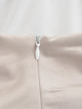 Purpdrank  Sexy Solid Satin Fish bone Corset Style Ruched Chest Strapless Dress Women Hem Asymmetrical Off Shoulder Tube top Party Robe