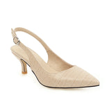 Purpdrank  Pointed Toe Summer Sandals Women's Mules and Slingback Shoes Female Large Size 45 47 Elegant Heels Party Office Shoes For Women