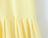 Purpdrank  Cute Youthful Doll Collar Pleated Short Skirt Women's Fashion Mini Dress Bubble Sleeve Waist Cinched College Style Chic