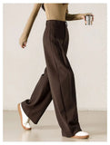 Purpdrank  High Quality Woolen Pants Women Fall Winter Retro Baggy Black Pants Office Ladies Korean Fashion Thick Outwear Trouser New