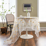 Purpdrank   French Romantic Jacquard Tablecloth Ultra-Transparent Gauze Christmas Decor for Shooting 2Pcs Washable Table Mat for All Seasons