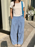 Purpdrank  Vintage Plaid Women's Wide Leg Pants Pockets 2025 New Sping Summer High Waist Casual Straight Loose Trousers Female
