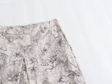 Purpdrank  Spring Summer CHIC Zipper Waist Tie dye Print Wide Leg Pants Women Front Ruched Long Loose Suit Trousers Full Length Bottom
