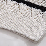 Purpdrank  Spring New Women's Fashion temperament casual versatile striped short knitted short sleeved tight shorts set