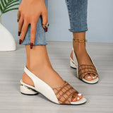 Purpdrank  New Plus Size Women Sandals One-strap Buckle  Platform Shoes Patchwork Pu Sandals for Women Fish-mouth Summer Womens Shoes