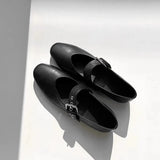 Purpdrank  French Flat Mary Jane Shoes Women Summer Outdoor Wear Retro Buckle Strap Slip-On Ballet Shoes Low Cut Casual Rubber Footwear