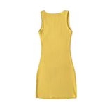Purpdrank  Sexy U Collar Rib Knitted Cotton Short Tank Dress Women Ruched Waist Sleeveless Stretch Basic Package Hips Robe Vestido