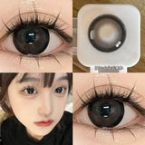 Purpdrank  1Pair Black Lenses Korean Lenses Colored Contact Lenses Myopia Lenses Black Eye Lenses with Degree High Quality