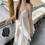 Purpdrank  y2k Tops for Women Summer Solid Color V Neck Spaghetti Strap Sleeveless Asymmetrical Hem Camisole Vest 2000s Clothing﻿
