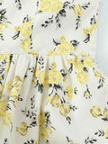 Purpdrank  European style new women's fashion versatile temperament flower print poplin midi suspender back dress