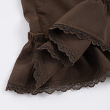 Purpdrank  Sexy Slim Lace Trim Dress Sets Sweet Solid 2 Piece Sets Halter Tops Mid-Waisted Mini Skirts Women Summer Fashion Ladies