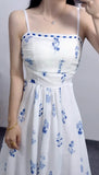 Purpdrank  Plus Size French Floral Print Dress Women's Summer Pear Shaped Bloom Skirt Conceals Belly Slimming A- Line Midi Dress