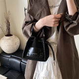 Purpdrank  Mini Drawstring Bucket Bags For Women 2025 Luxury Designer Purses And Handbags Casual Street Small Shoulder Cross Body Bag