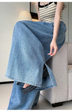 Purpdrank  Vintage High Waist Women's Denim Pants 2025 New Spring Summer Lace-up Casual Loose Lantern Wide Leg Jeans Pants Female