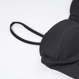 Purpdrank  Sexy Spaghetti Strap Jumpsuit Women Sexy Solid Sleeveless Padded Cup Slim Waist Stretch Micro-Flare Pants One Piece Romper