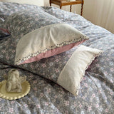 Purpdrank  Korean Princess Style Pastoral Floral Lace 100% Cotton Single Queen King Bedding Set Duvet Cover Flat/Fitted Sheet Pillowcases