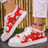 Purpdrank - Christmas Sneakers Woman Shoes 2023 Autumn New Santa Print Fashion Lovely Casual Festival Ladies Shoes Vulcanized Shoes