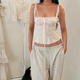 Purpdrank  y2k Tops Women Summer Spaghetti Strap Sleeveless Bustier Corset Camisole Pleated Vest 2000s Aesthetic Clothes Clubwear
