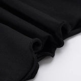Purpdrank  Basic Solid Mermaid Hem Skirts Slim Black Folds Low-Waisted Midi Skirts Women Summer Fashion Streetwear Lady Party Bottoms