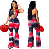 Purpdrank  European and American Women's Summer Fashion Trend New Sexy Slim-fit Lace-up Printed Jumpsuit