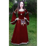 Purpdrank  Floor Length Renaissance Gothic Cosplay Halloween Costume Dress Women's Fashion Vintage Celtic Long Sleeve Medieval Dress