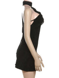 Purpdrank  Sexy backless black mini summer dress women bodycon short evening party dresses woman clothing elegant birthday dress vestidos