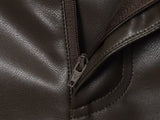 Purpdrank  European style new women's fashionable and versatile simple solid color faux leather straight leg pants