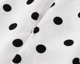 Purpdrank  Sexy White Black Polka Dot Print Ruffles Off Shoulder Dress Women Ruched Chest Slim Waist Midi Dresses Robe Holiday Vestidos