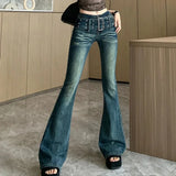 Purpdrank  Bell Bottom Trousers High Waist Shot Womens Flared Jeans South Korea Streetwear On Sale 2025 Quality R Xxl Denim Pants for Women